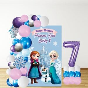Alternative view of Magical Frozen Princess Balloon Backdrop Decoration