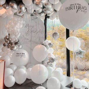 White Elegance Birthday Room Decoration