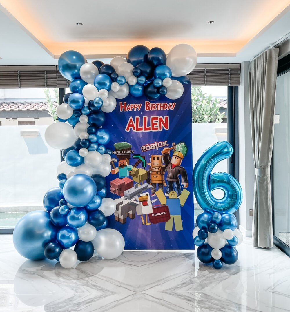 Roblox Party Game Birthday Backdrop for Enthusiasts
