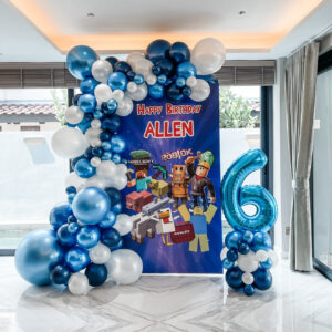 Roblox Party Game Birthday Backdrop for Enthusiasts