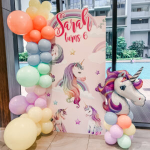 Unicorn Rainbow Dash Birthday Balloon Backdrop